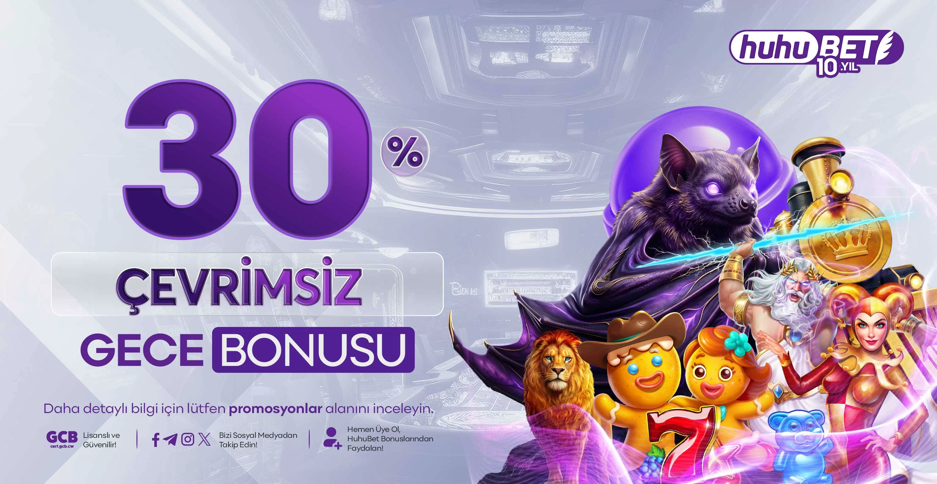 Huhubet gece slot bonusu